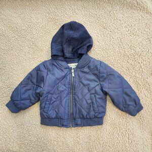 Carter's Baby Quilted Full-Zip Long Sleeve Bomber Jacket Blue Size 12m